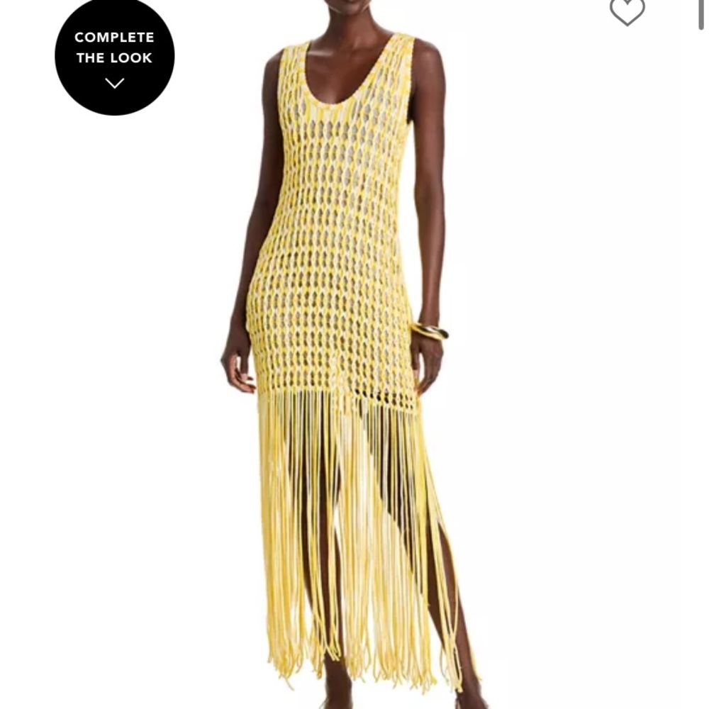 Yellow Fringe Knit Dress Sonia tank dress NWOT
